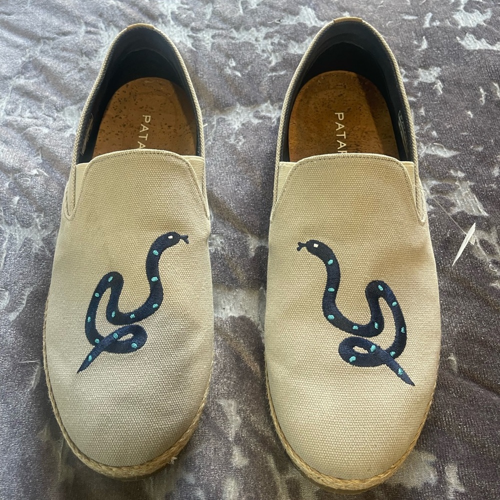 Patara Snake Embroidered Canvas Slip-On Espadrilles | US 11 EU 44